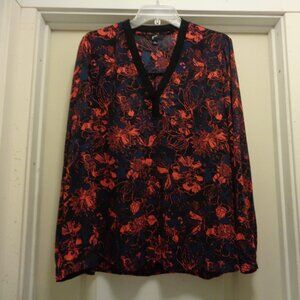 NWT GRW  RICH MOM CLASSIC DARK COLORS FLORALS BLOUSE X LG